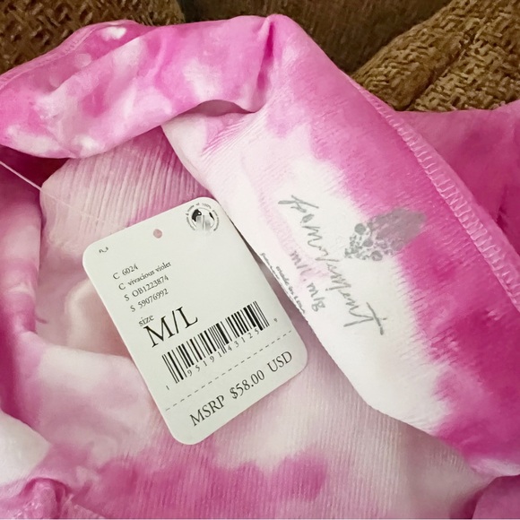 (NWT) Free People | Movement Pink Vivacious Violet Tie Dye Sports Bra - Picture 6 of 6